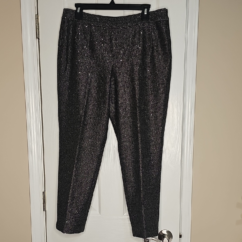 Talbots Black Wool Sequin Pants‎ 12P